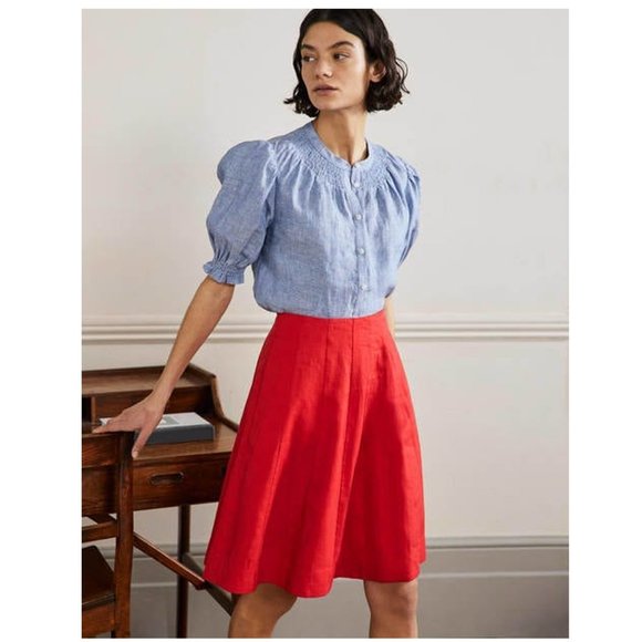 Boden Skirts Boden Paneled Linen Mini Skirt Poshmark